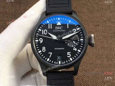 Replica IWC Big Pilot Power Reserve So Black Black Rubber Strap